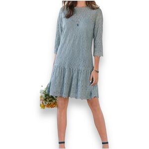 Sundance Catalog Blue Lace Windflower Whisper Dress Size Medium